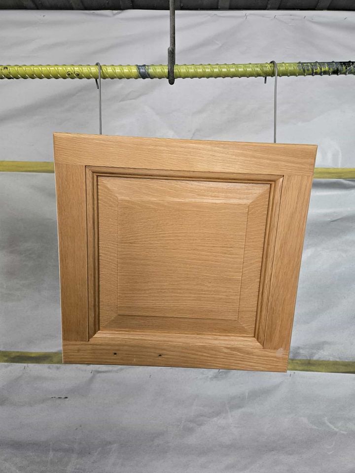 Oak cabinet doors, painted: before